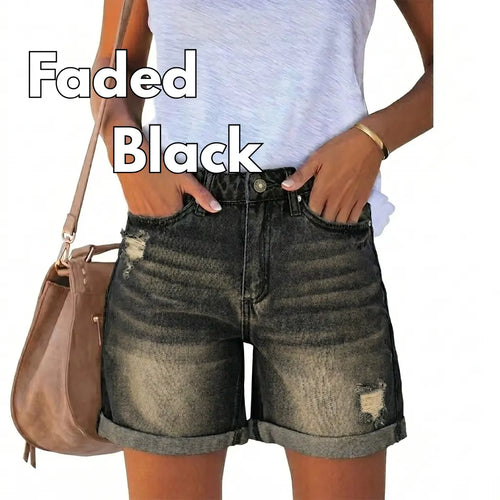 Real-Body Denim Shorts