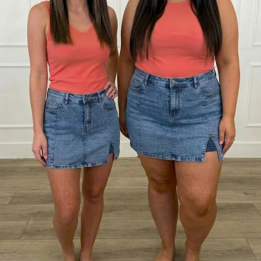 Plondry's Casual Stretch Denim Skorts