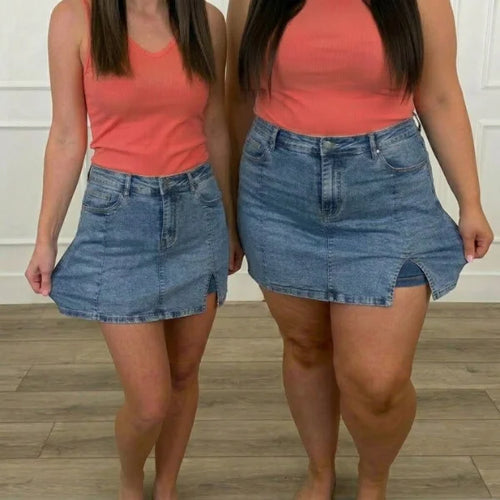 Plondry's Casual Stretch Denim Skorts